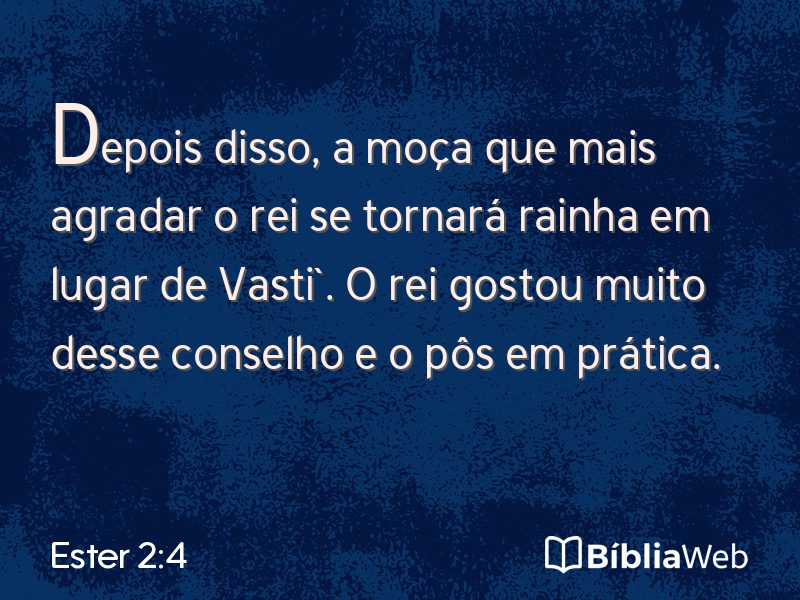 Ester 2:4 em imagem para compartilhar