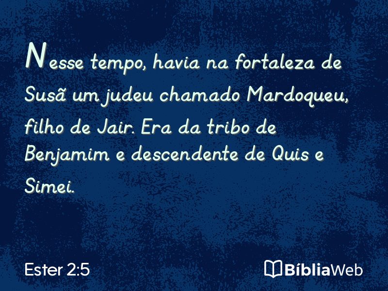 Ester 2:5 em imagem para compartilhar