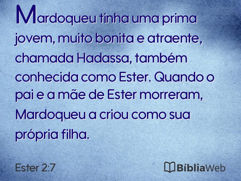 Ester 2:7 em imagem para compartilhar