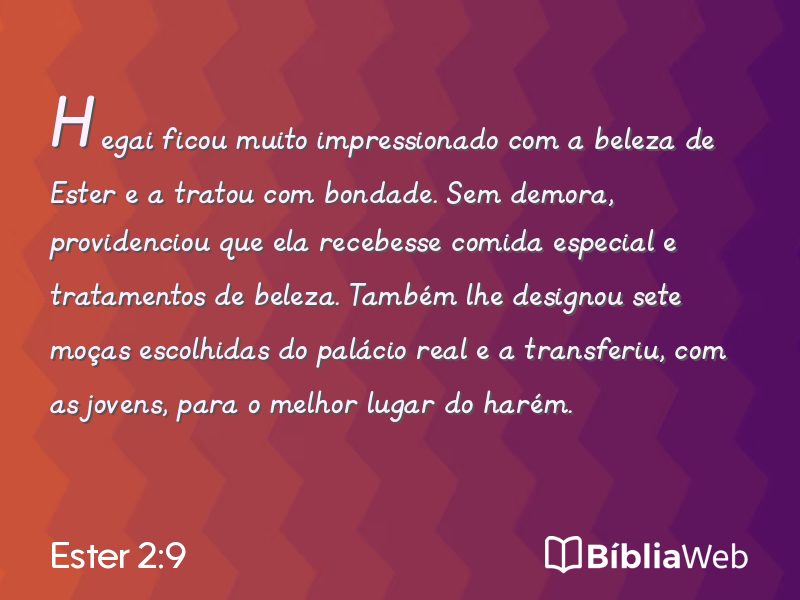 Ester 2:9 em imagem para compartilhar