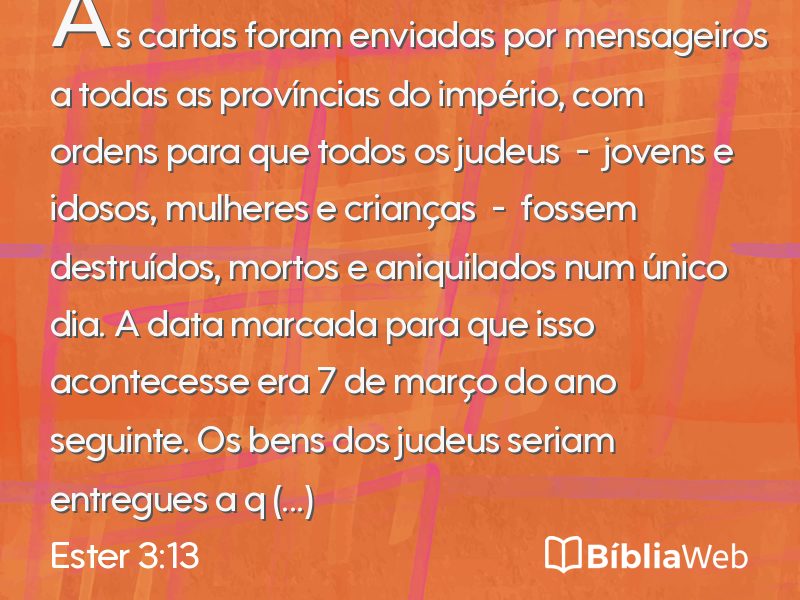 Ester 3:13 em imagem para compartilhar