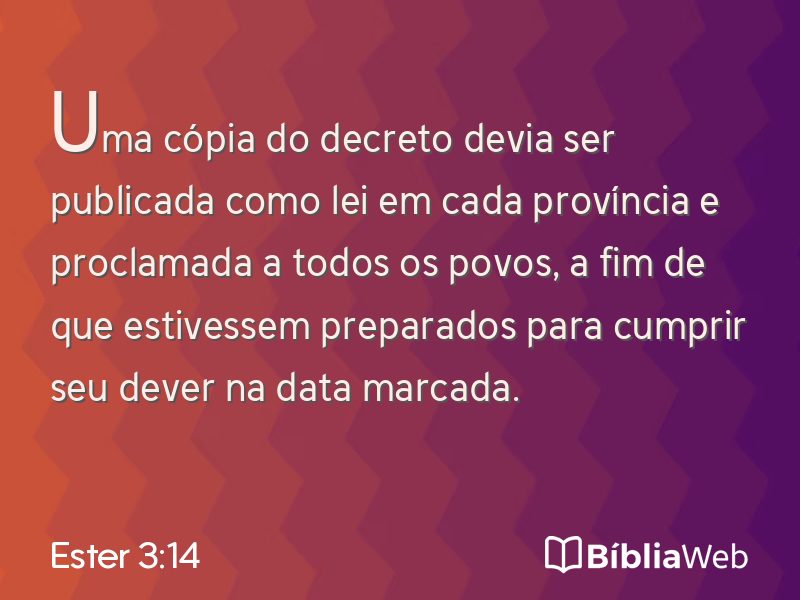 Ester 3:14 em imagem para compartilhar