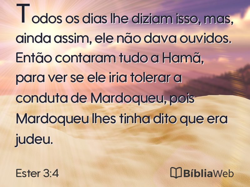 Ester 3:4 em imagem para compartilhar
