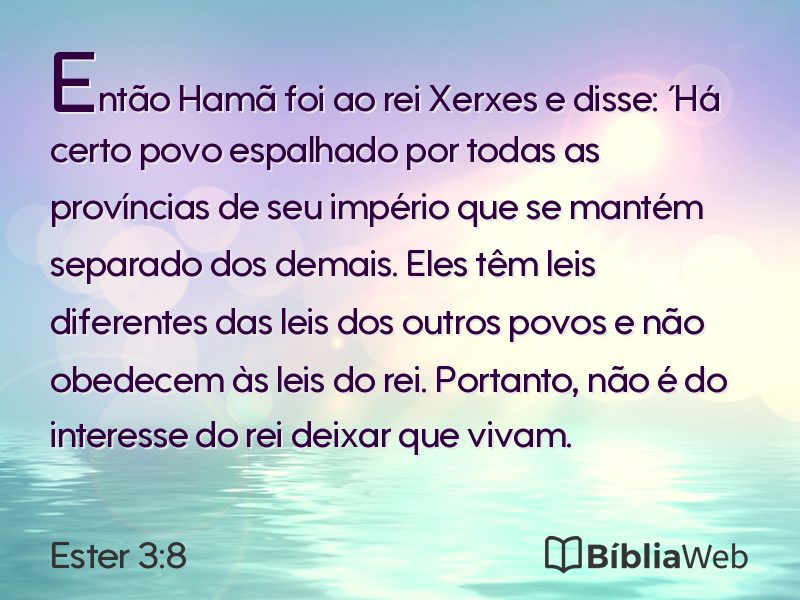 Ester 3:8 em imagem para compartilhar