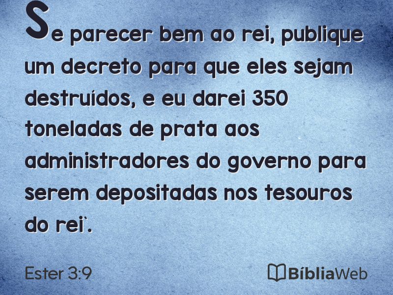 Ester 3:9 em imagem para compartilhar