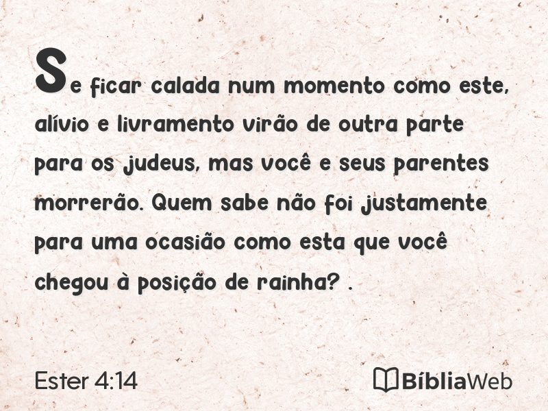 Ester 4:14 em imagem para compartilhar