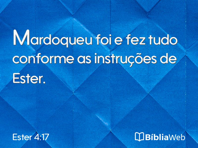 Ester 4:17 em imagem para compartilhar