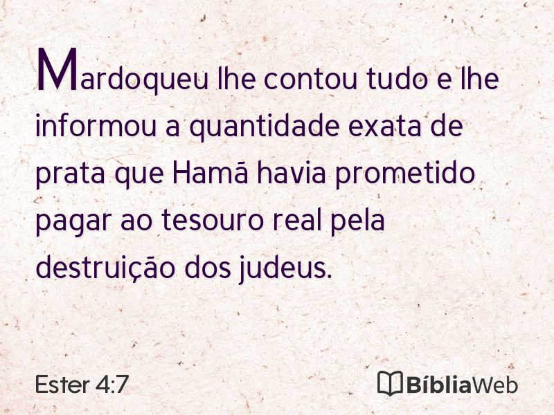 Ester 4:7 em imagem para compartilhar