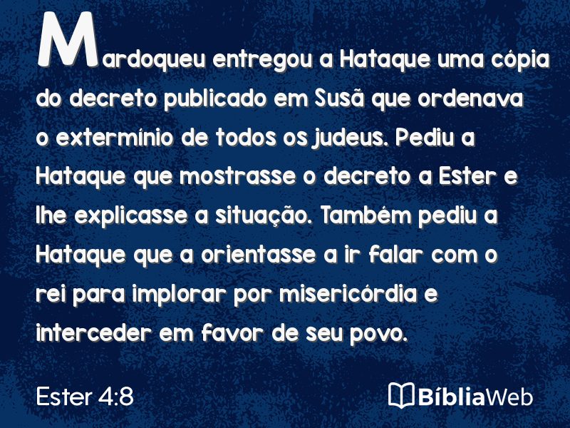 Ester 4:8 em imagem para compartilhar