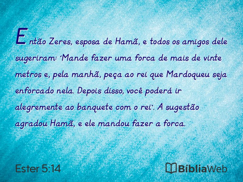Ester 5:14 em imagem para compartilhar