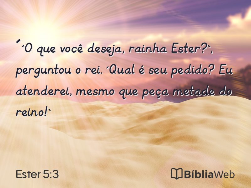 Ester 5:3 em imagem para compartilhar