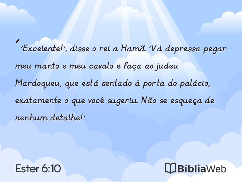 Ester 6:10 em imagem para compartilhar