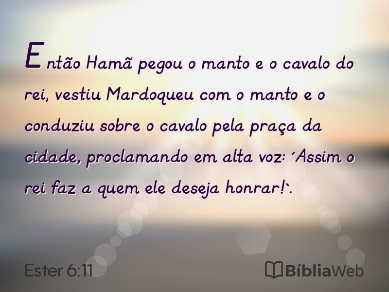 Ester 6:11 em imagem para compartilhar