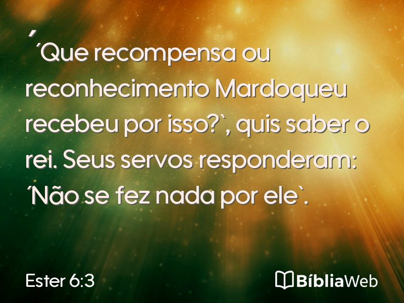 Ester 6:3 em imagem para compartilhar