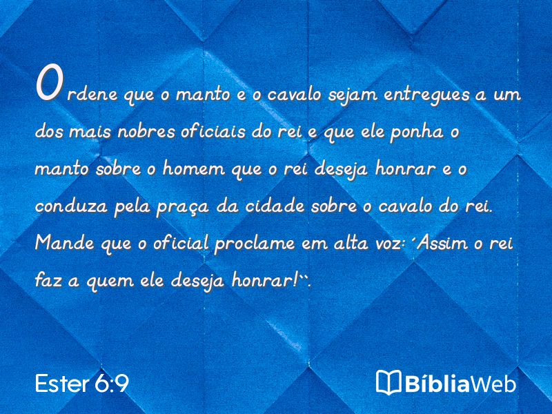 Ester 6:9 em imagem para compartilhar