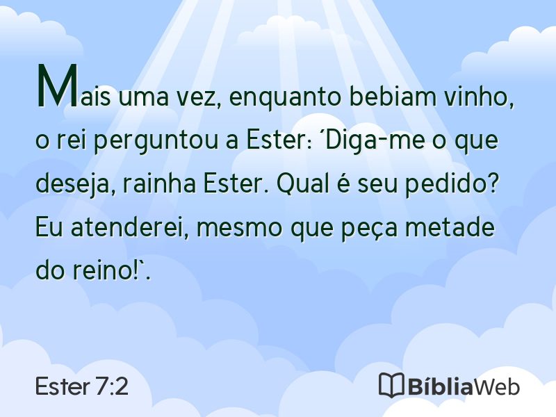 Ester 7:2 em imagem para compartilhar