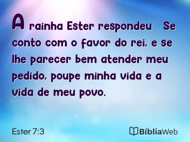 Ester 7:3 em imagem para compartilhar