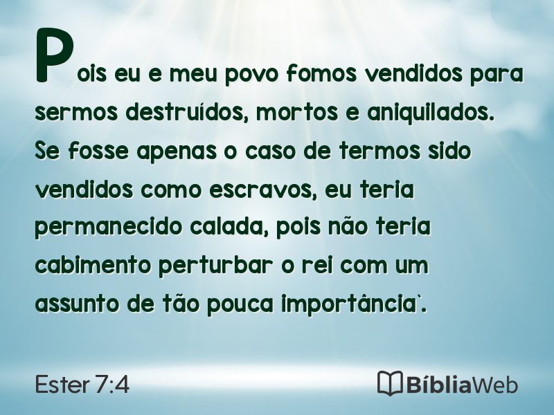 Ester 7:4 em imagem para compartilhar