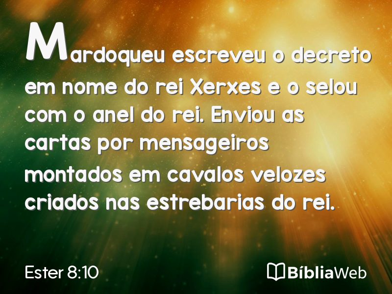 Ester 8:10 em imagem para compartilhar