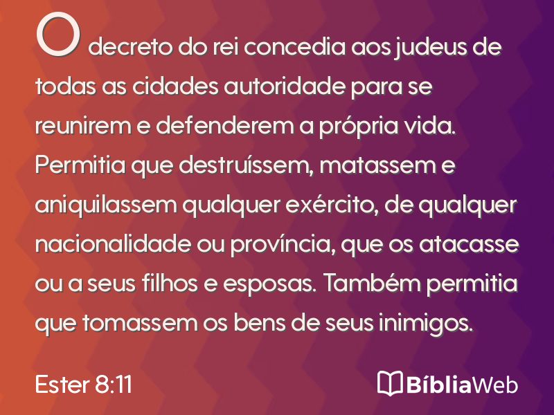 Ester 8:11 em imagem para compartilhar