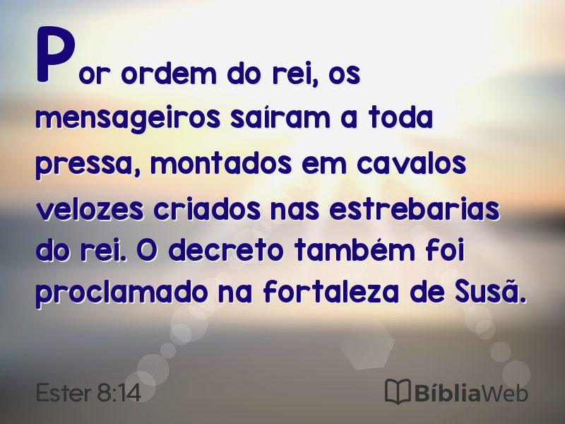 Ester 8:14 em imagem para compartilhar
