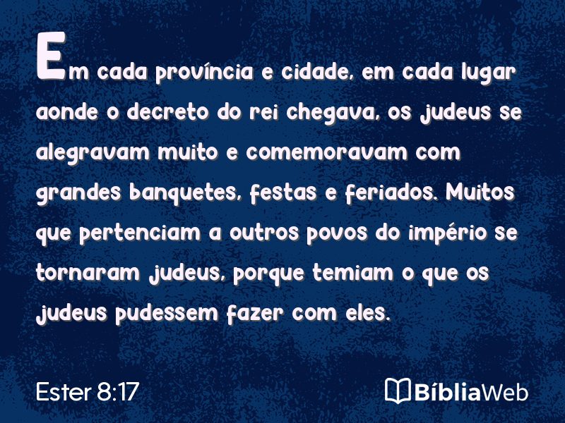 Ester 8:17 em imagem para compartilhar
