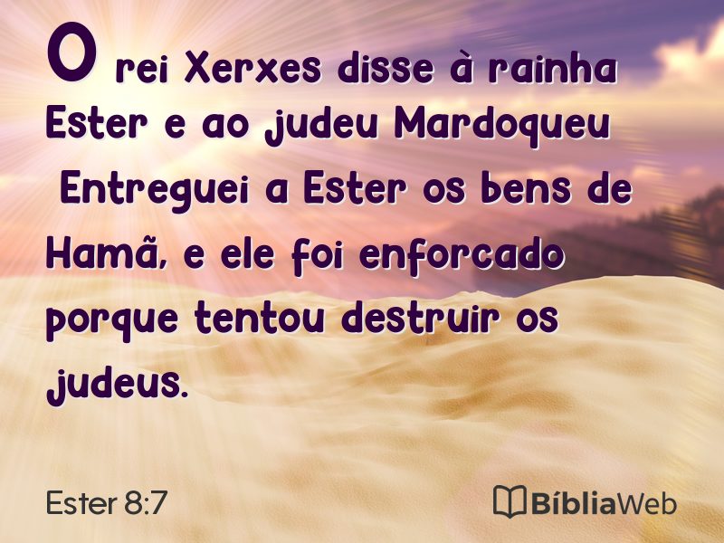 Ester 8:7 em imagem para compartilhar