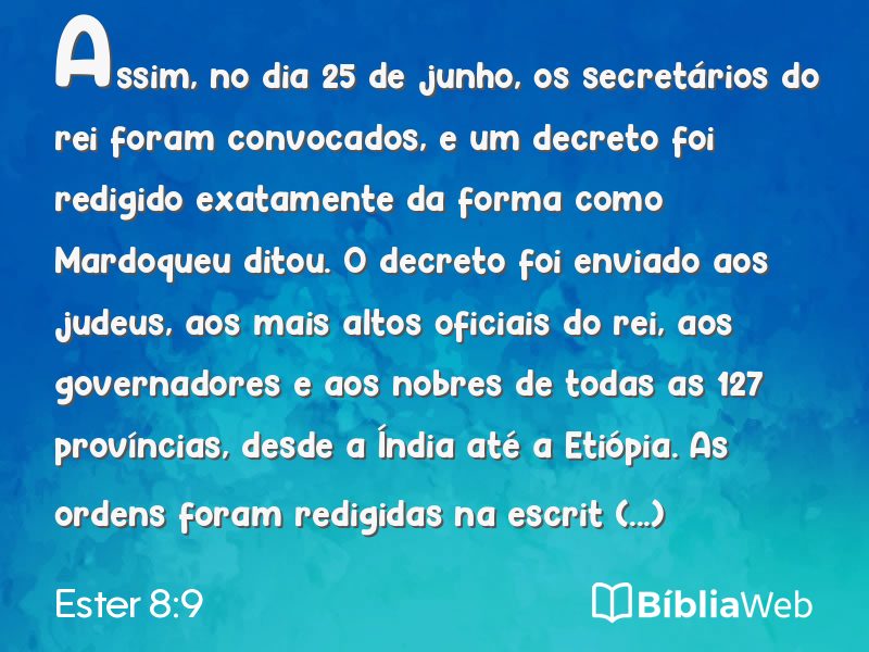 Ester 8:9 em imagem para compartilhar