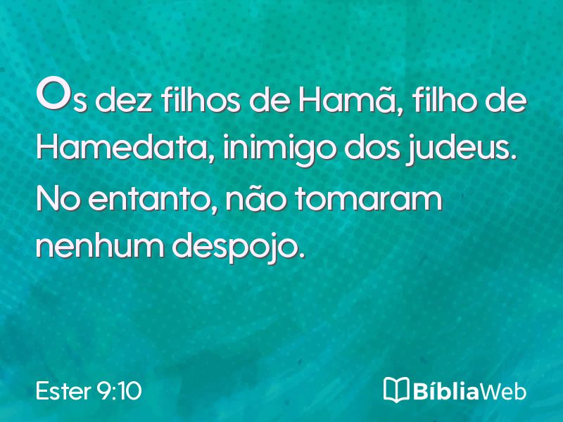 Ester 9:10 em imagem para compartilhar