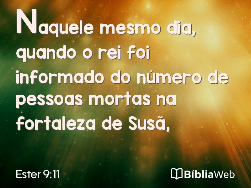 Ester 9:11 em imagem para compartilhar