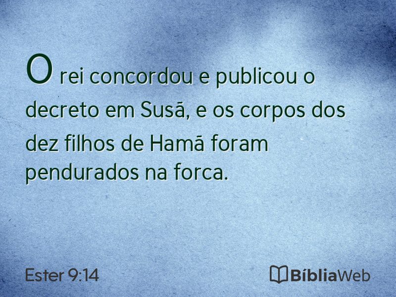 Ester 9:14 em imagem para compartilhar