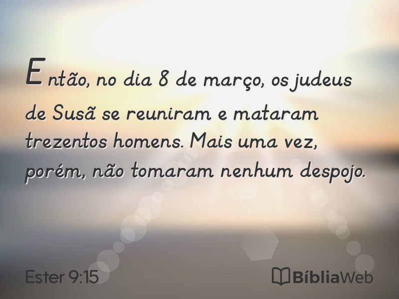 Ester 9:15 em imagem para compartilhar