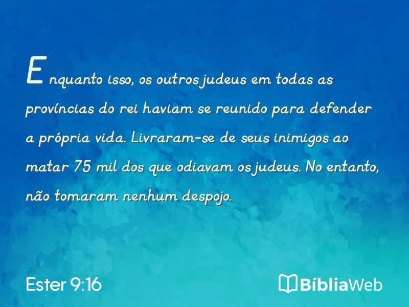 Ester 9:16 em imagem para compartilhar