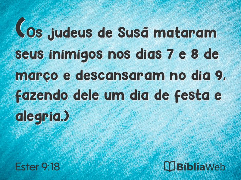 Ester 9:18 em imagem para compartilhar