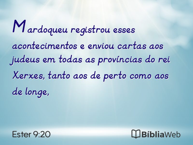Ester 9:20 em imagem para compartilhar