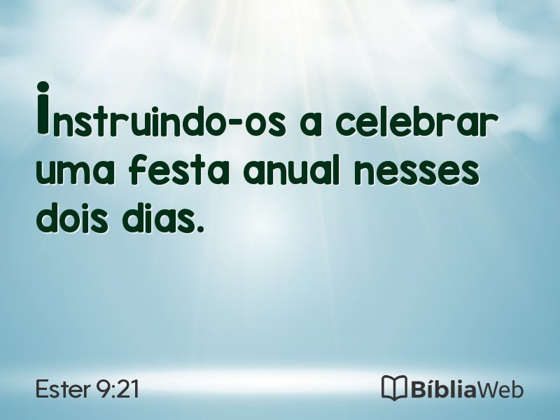 Ester 9:21 em imagem para compartilhar