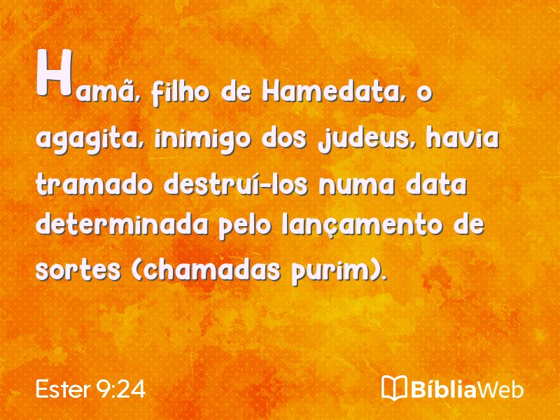 Ester 9:24 em imagem para compartilhar