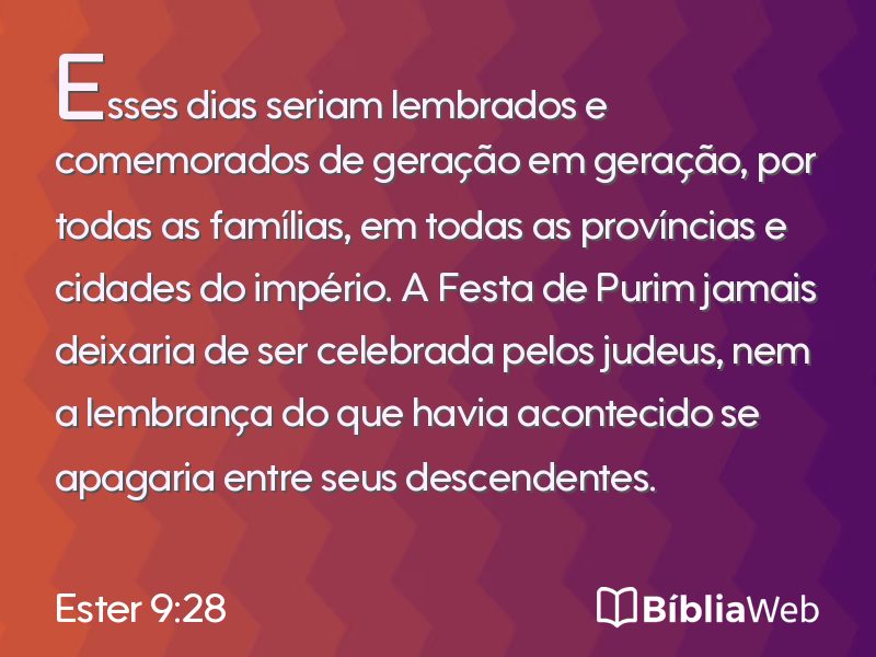Ester 9:28 em imagem para compartilhar