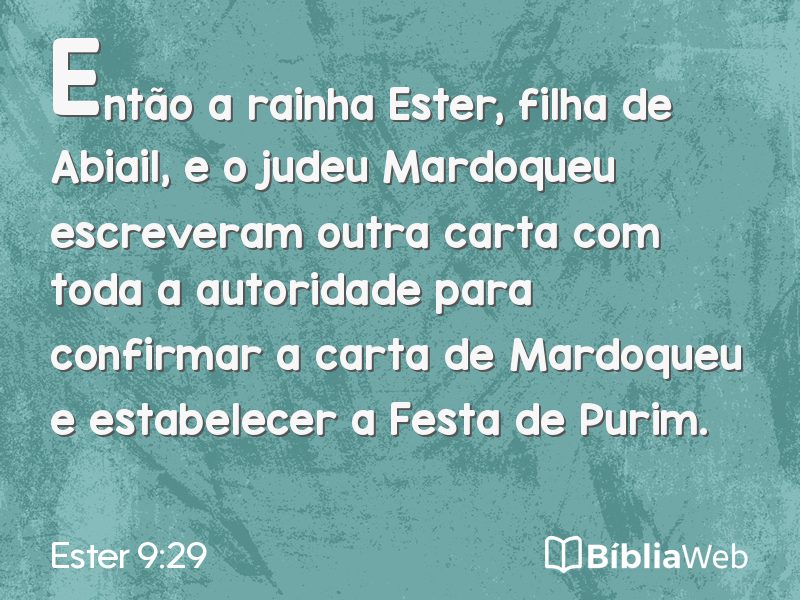Ester 9:29 em imagem para compartilhar