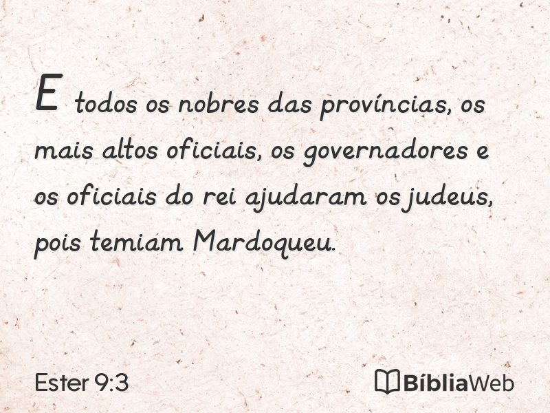 Ester 9:3 em imagem para compartilhar