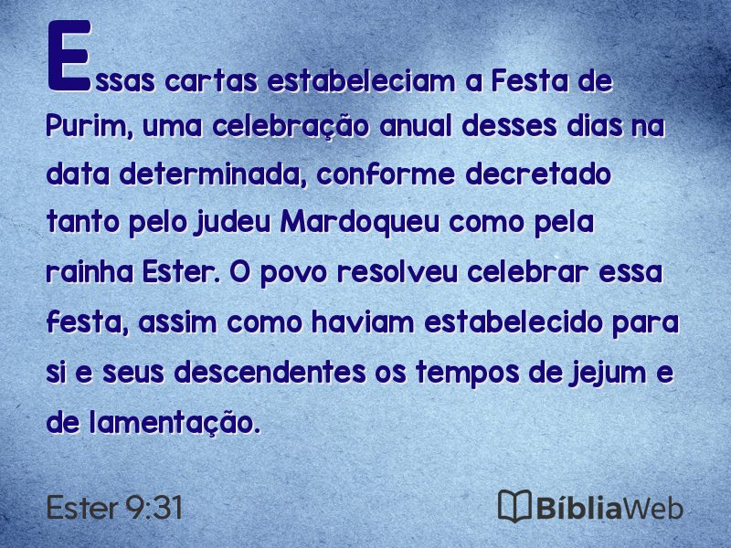 Ester 9:31 em imagem para compartilhar