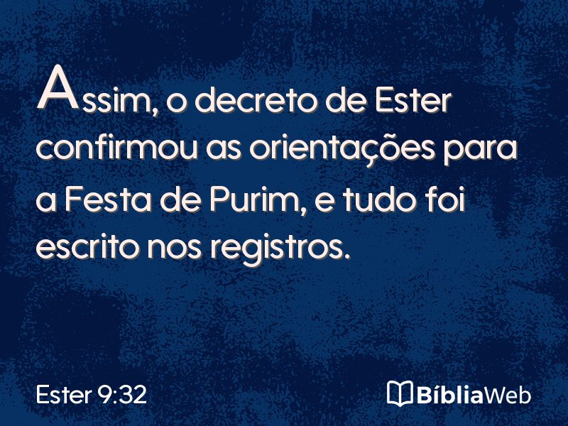 Ester 9:32 em imagem para compartilhar
