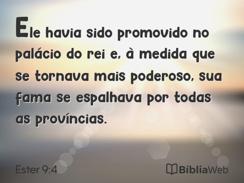 Ester 9:4 em imagem para compartilhar