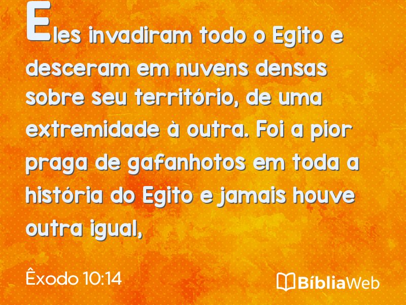 Êxodo 10:14 em imagem para compartilhar
