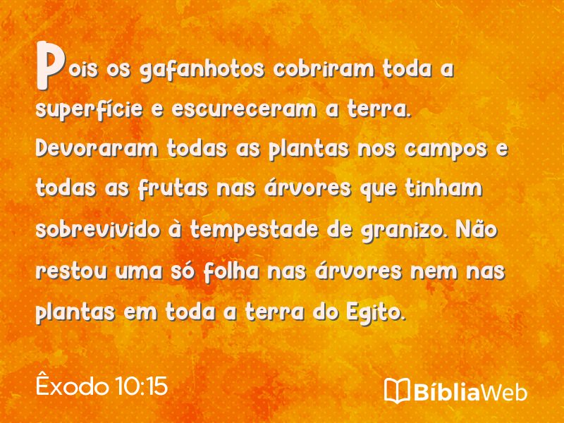 Êxodo 10:15 em imagem para compartilhar