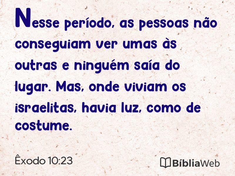 Êxodo 10:23 em imagem para compartilhar