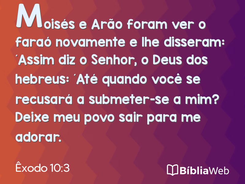 Êxodo 10:3 em imagem para compartilhar