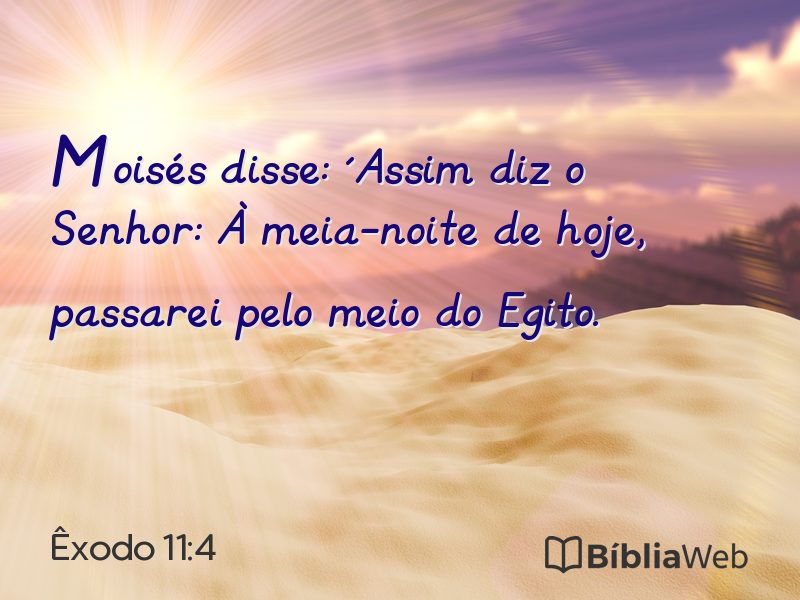 Êxodo 11:4 em imagem para compartilhar