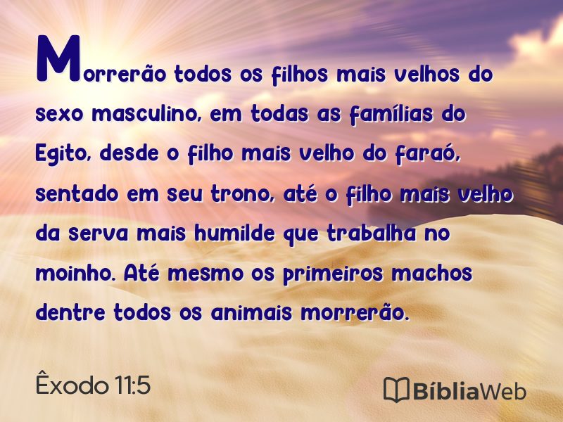 Êxodo 11:5 em imagem para compartilhar