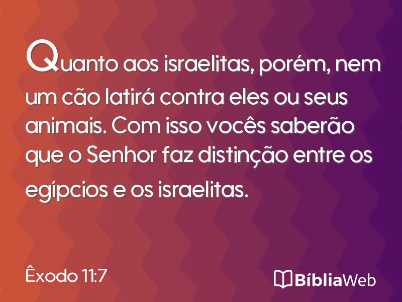 Êxodo 11:7 em imagem para compartilhar